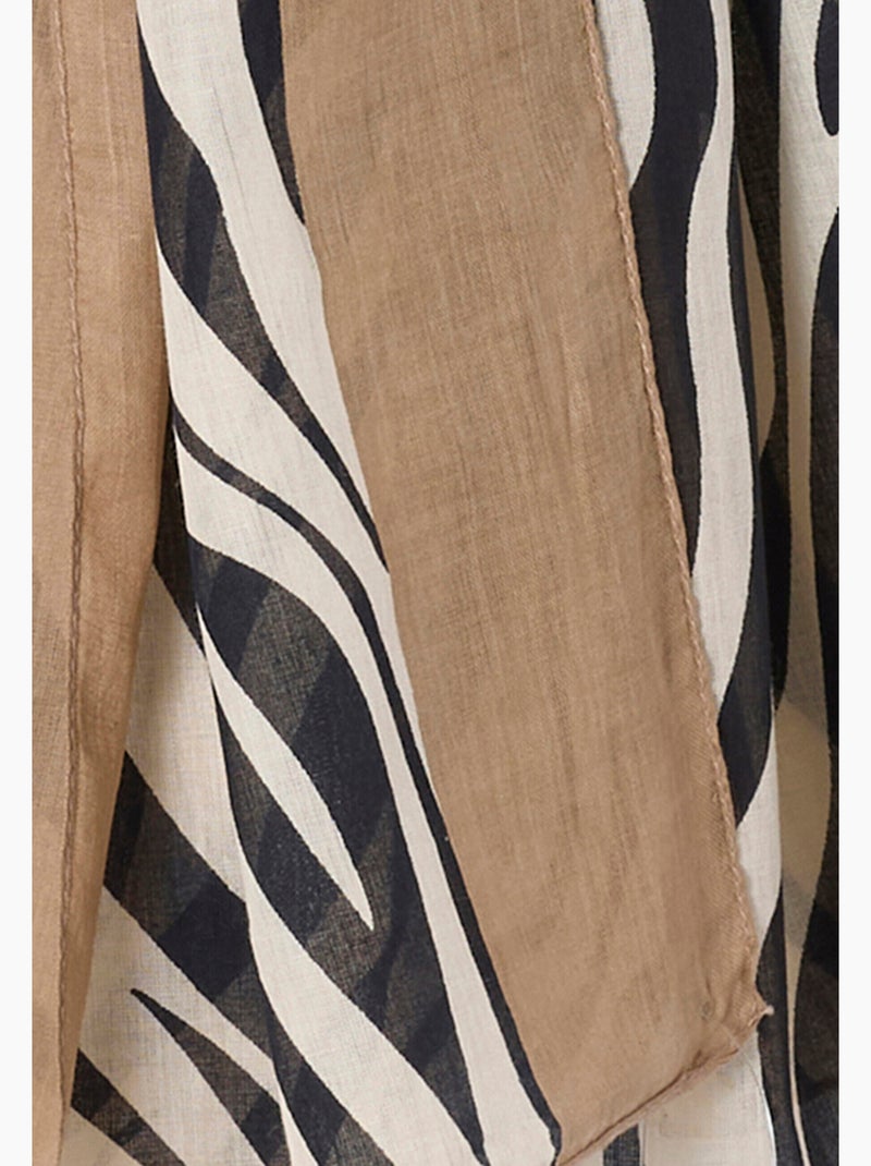 Foulard imprimé animalier pur coton - Damart Blanc - Kiabi