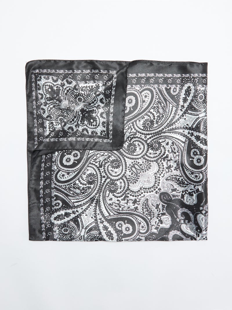Foulard imprimé 'arabesques' Noir - Kiabi