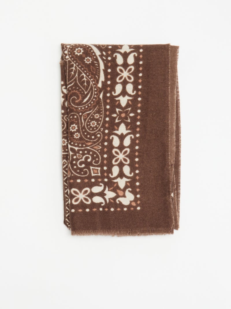 Foulard imprimé bandana Marron - Kiabi