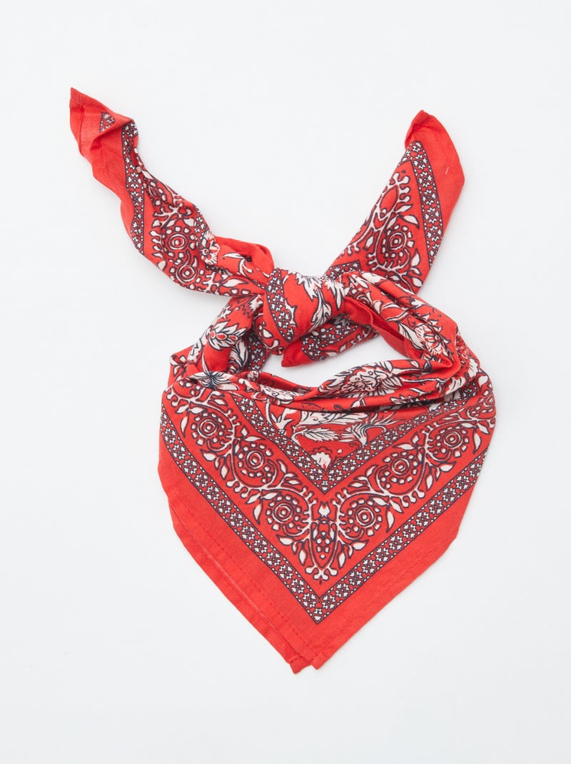 Foulard imprimé 'bandana' ROUGE - Kiabi
