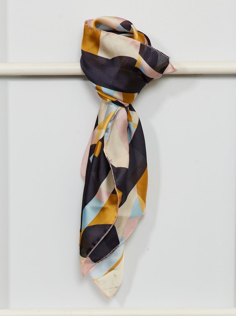 Foulard imprimé bleu/jaune/ - Kiabi