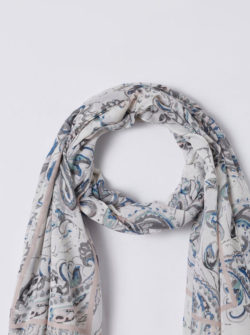 Foulard imprimé cachemire - Damart Bleu - Kiabi