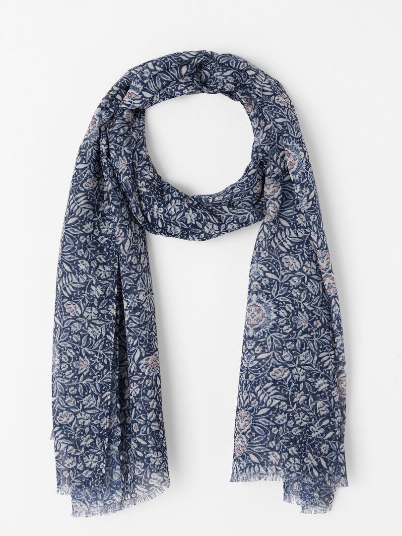 Foulard Fantaisie Femme Noir Imprimé étoiles - 100% Polyester/viscose - Bijoux Des Lys