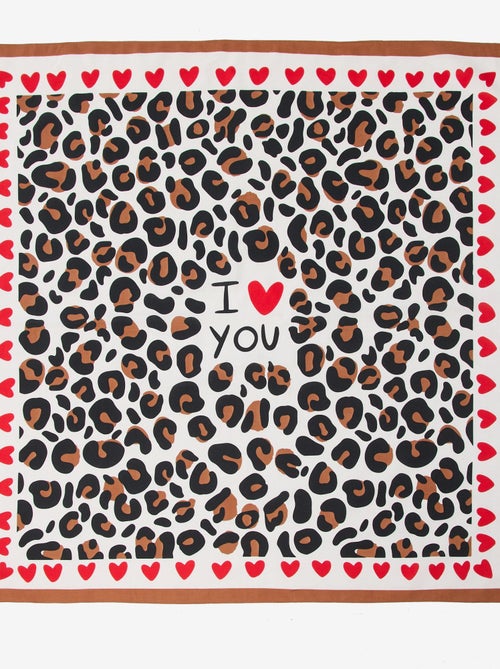 Foulard imprimé fantaisie (100x100 cm)  'Agathe Sorlet x Kiabi' - Saint-Valentin - Kiabi