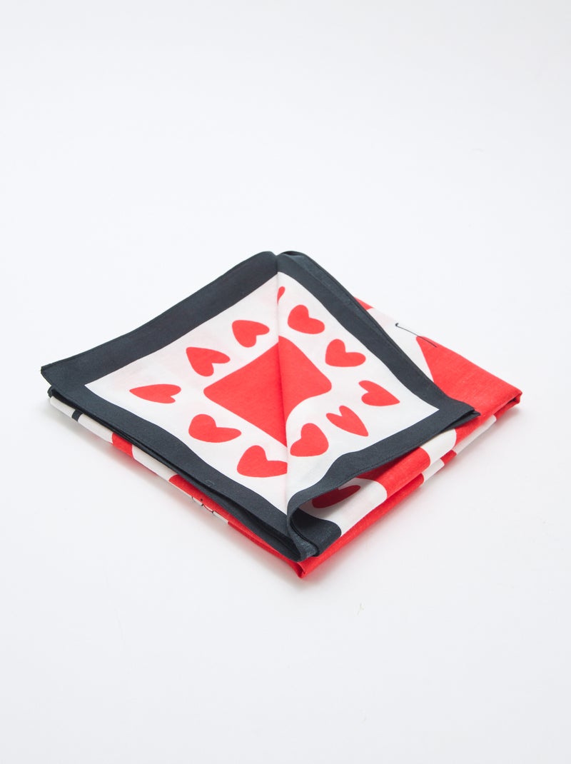 Foulard imprimé fantaisie (100x100 cm)  'Agathe Sorlet x Kiabi' - Saint-Valentin Blanc - Kiabi