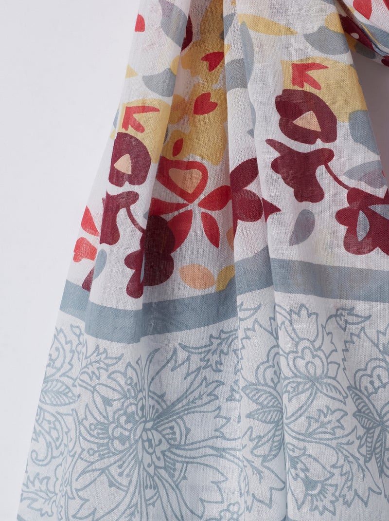 Foulard imprimé fleuri - Damart Vert - Kiabi