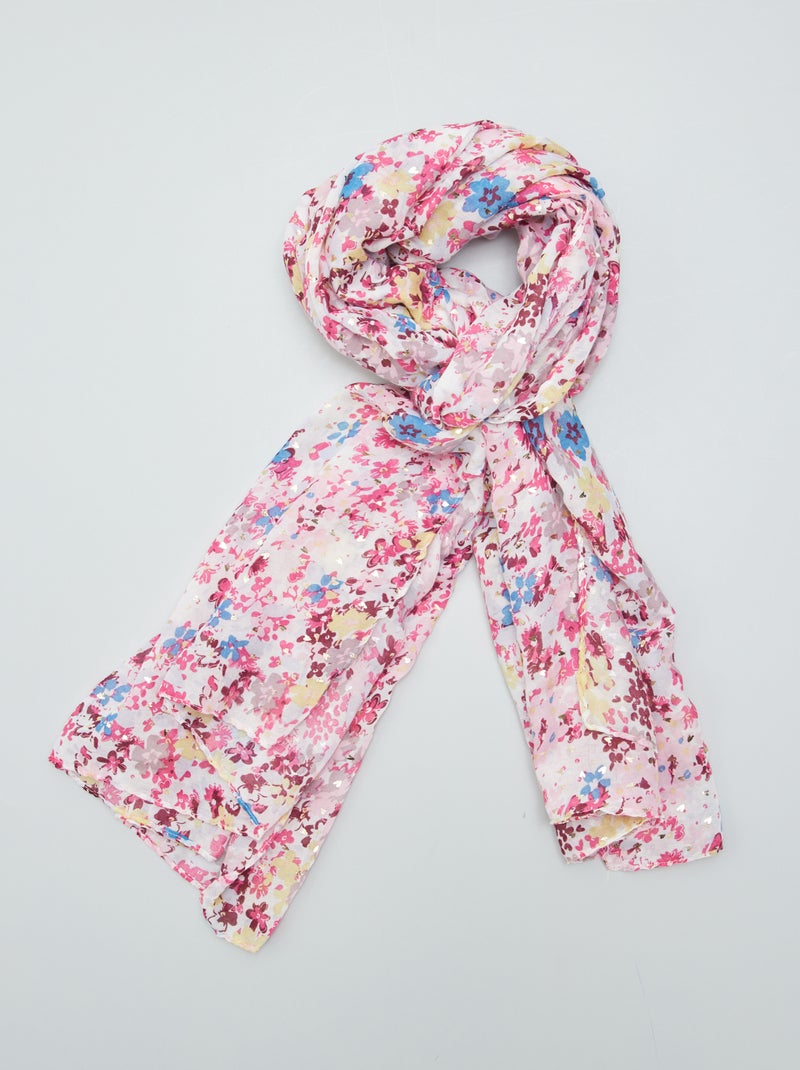 Foulard imprimé fleuri Rose - Kiabi
