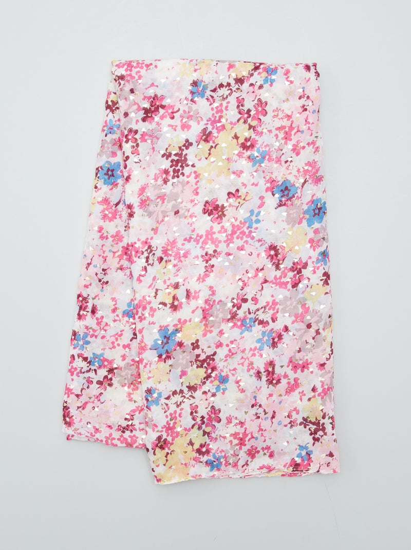 Foulard imprimé fleuri Rose - Kiabi