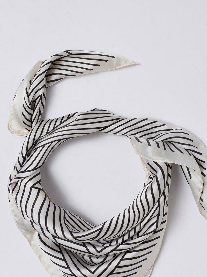 Foulard imprimé graphique - Damart Blanc - Kiabi