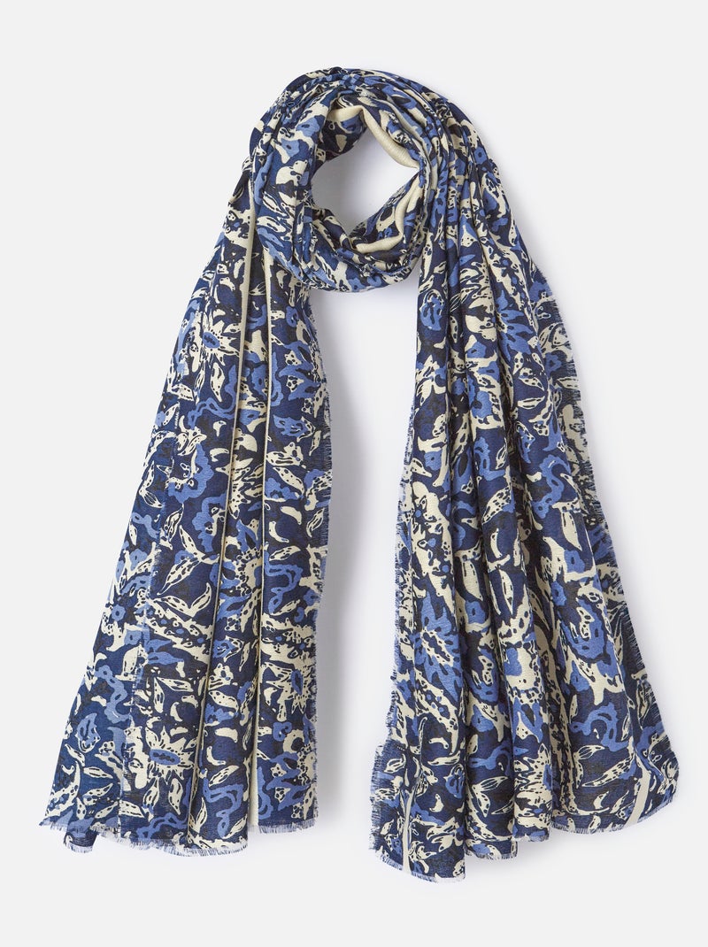 Foulard imprimé graphique - Damart Bleu marine - Kiabi