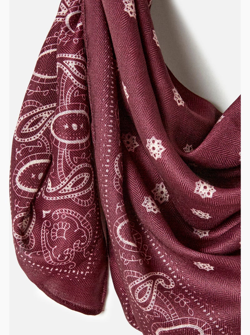 Foulard imprimé graphique - Damart Rouge - Kiabi