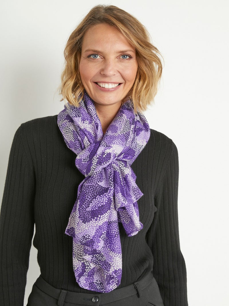 Foulard imprimé motif pailleté Violet prune - Kiabi
