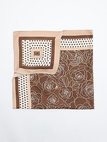 Foulard imprimé 'roses' et 'poids'