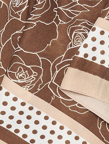 Foulard imprimé 'roses' et 'poids'