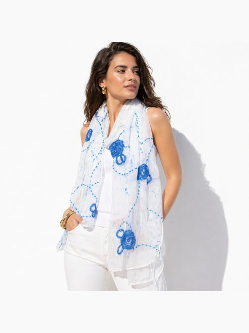 Foulard INESIA – Écharpe Légère Fleurie en Viscose - Kiabi Foulard INESIA – Écharpe Légère Fleurie en Viscose - Kiabi