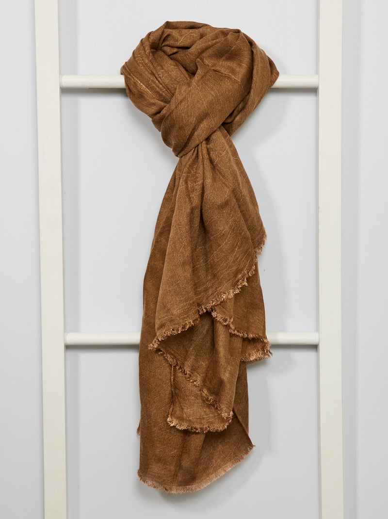 Foulard léger camel en viscose camel - Kiabi
