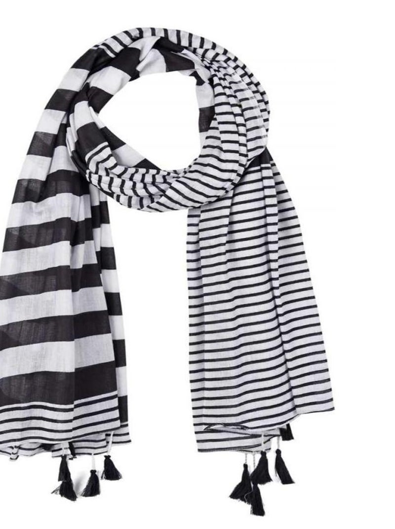 Foulard marinière Noir - Kiabi