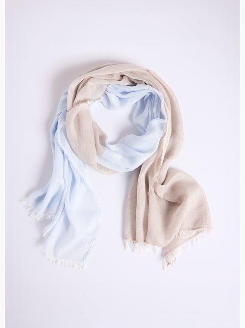 Foulard ou étole bicolore pastel irisé frangé - Afibel - Kiabi