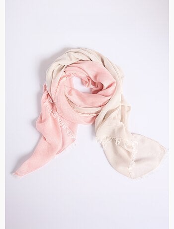 Foulard ou étole bicolore pastel irisé frangé - Afibel