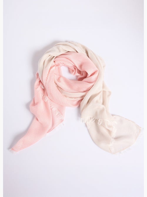 Foulard ou étole bicolore pastel irisé frangé - Afibel - Kiabi