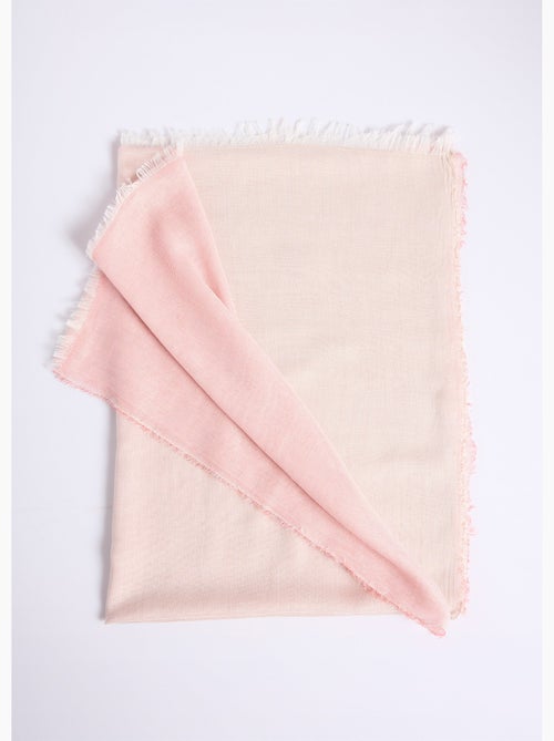 Foulard ou étole bicolore pastel irisé frangé - Afibel - Kiabi