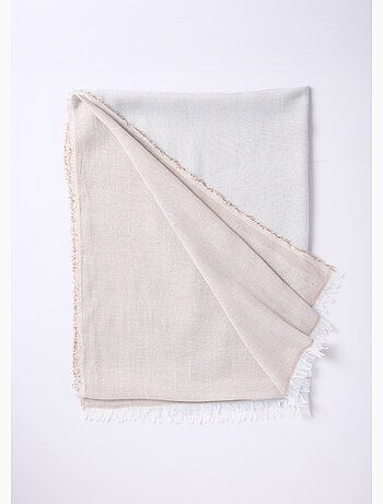 Foulard ou étole bicolore pastel irisé frangé