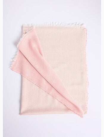 Foulard ou étole bicolore pastel irisé frangé