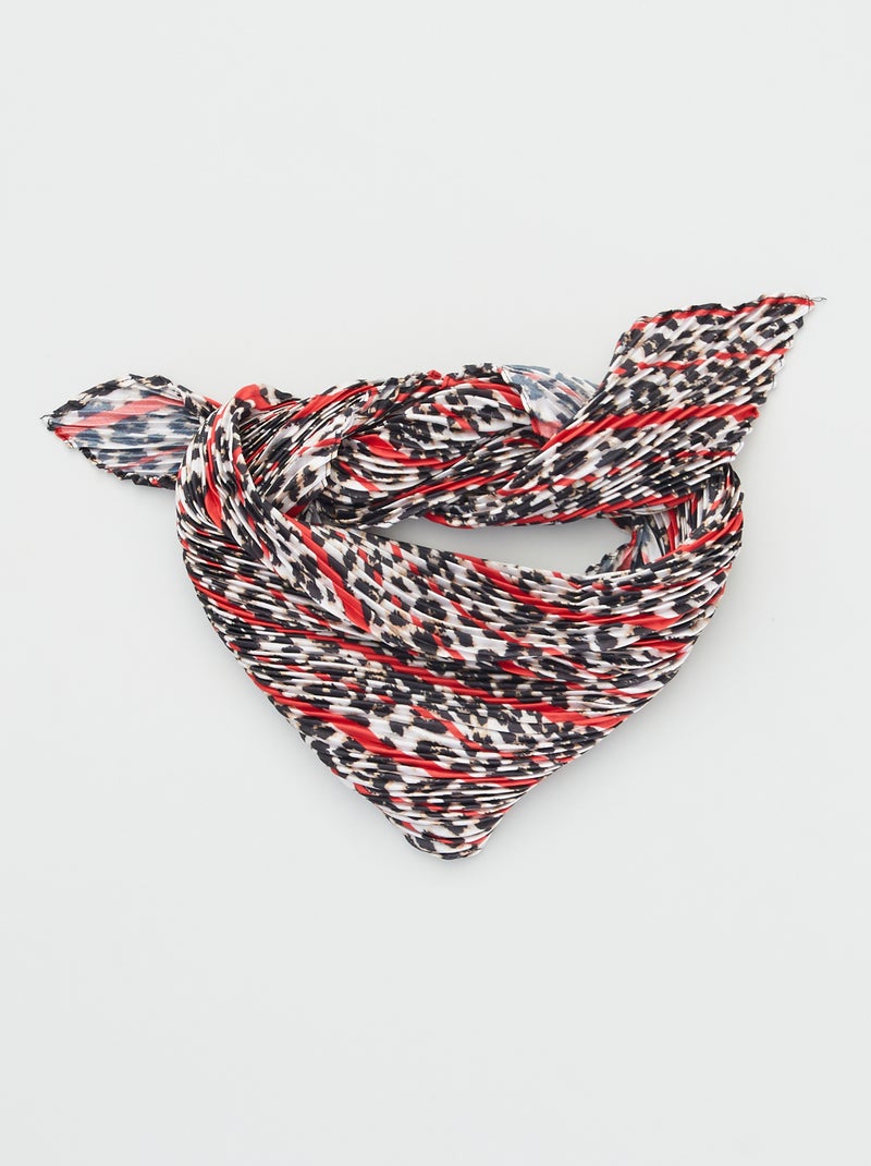 Foulard plissé 'léopard' Beige - Kiabi