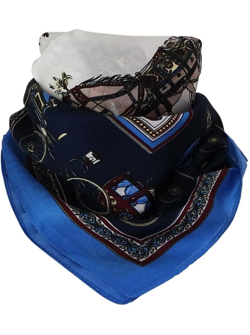 Foulard polysatin EMPIRE Bleu - Kiabi