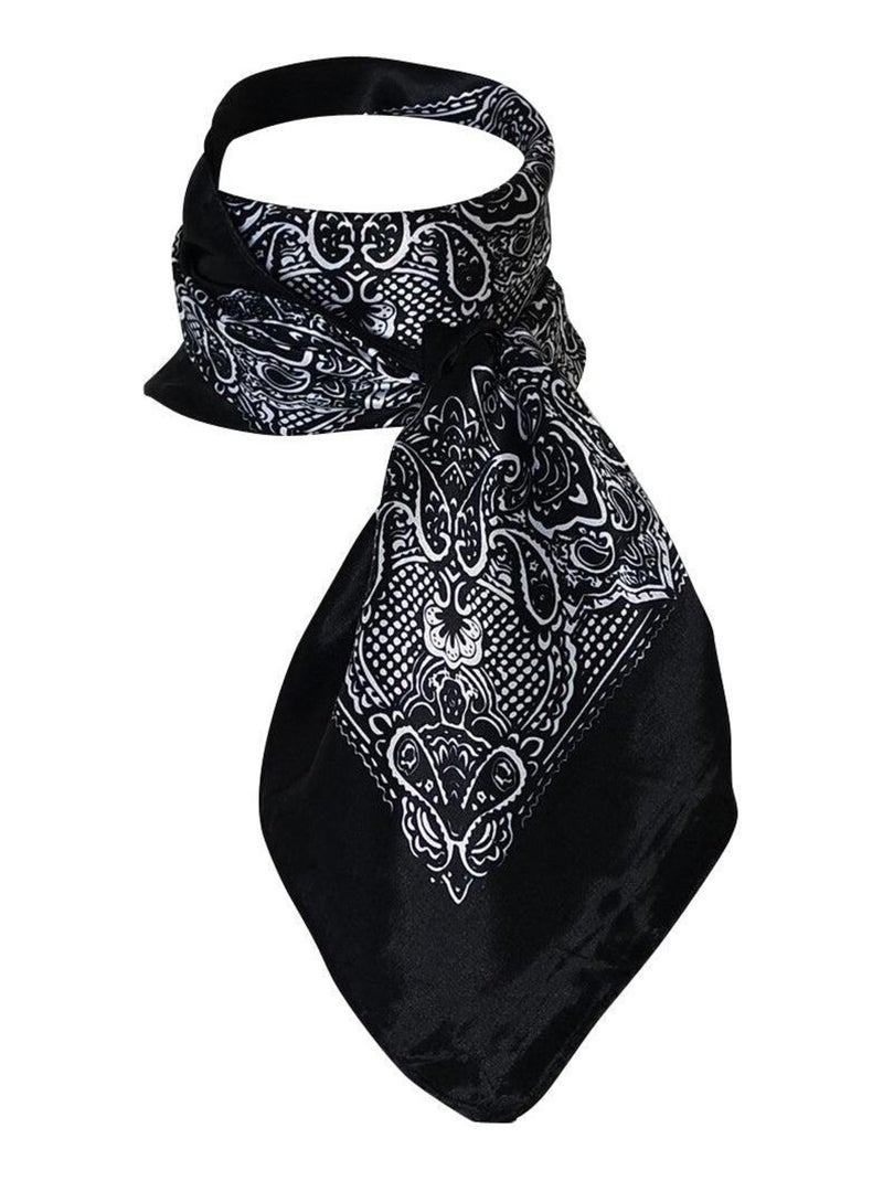 Foulard polysatin fantaisie Noir - Kiabi