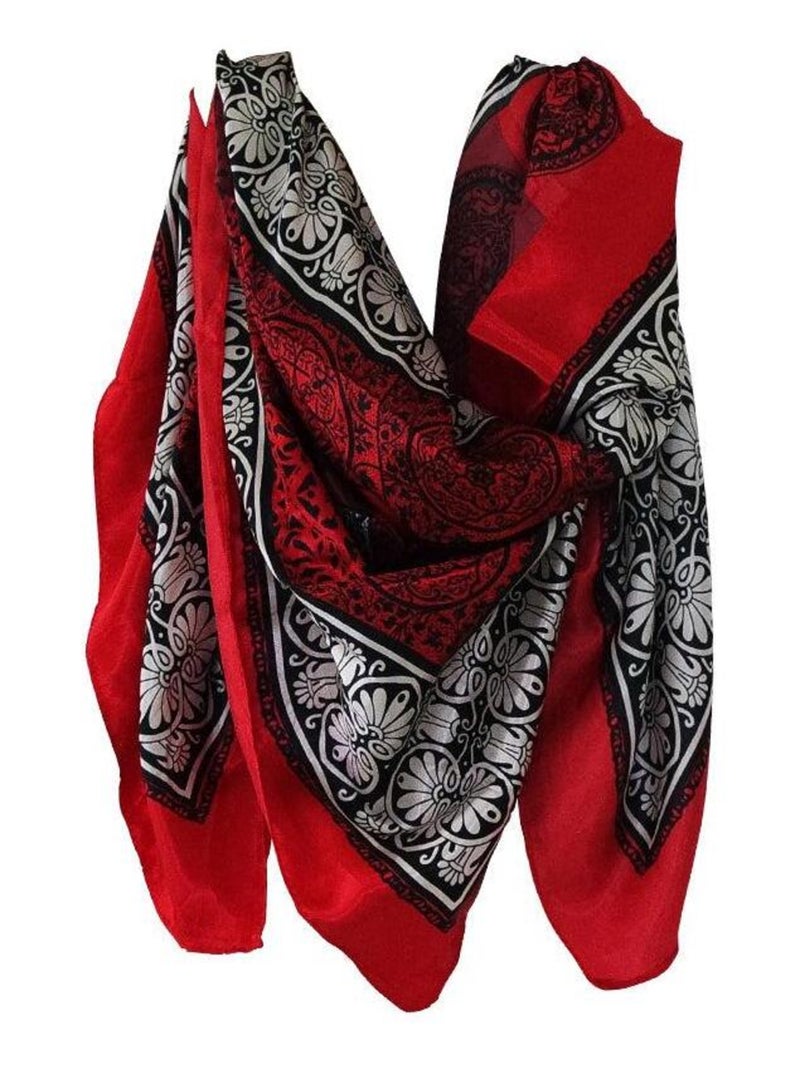 Foulard polysatin GEO Rouge - Kiabi