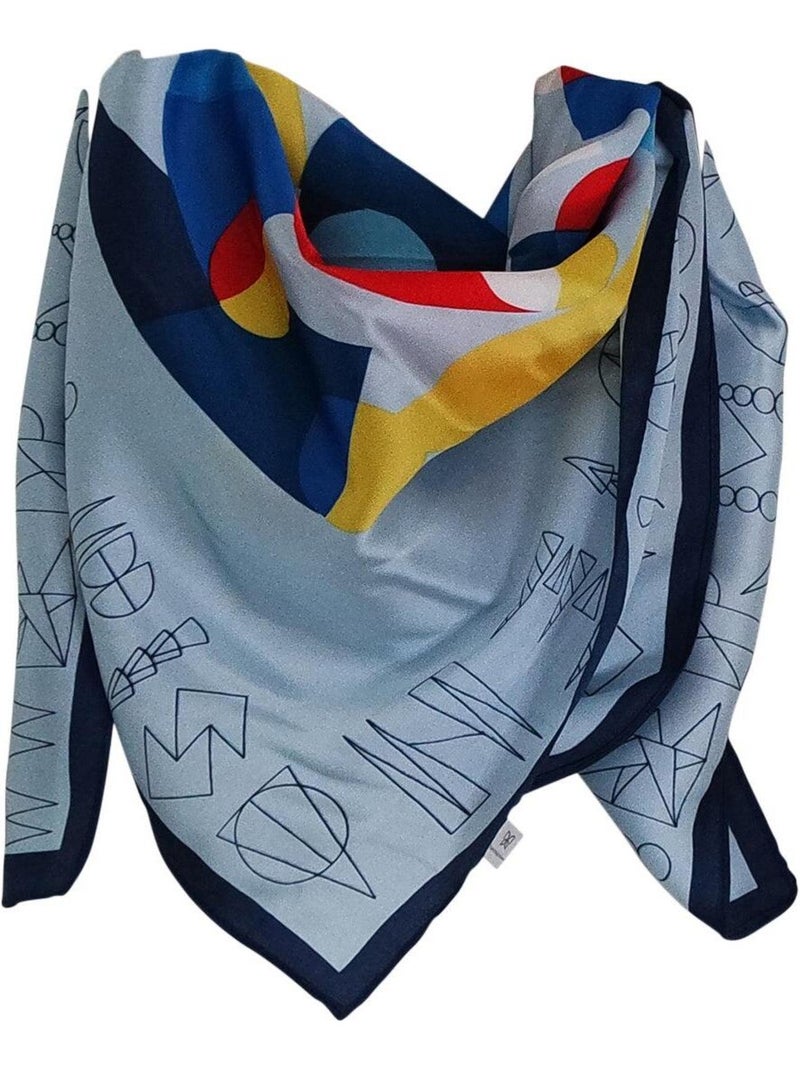 Foulard polysatin géométrique Bleu - Kiabi