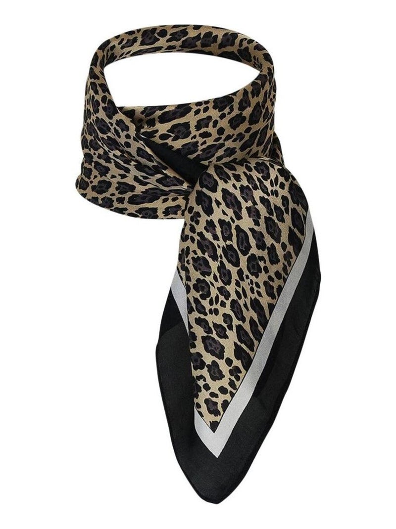 Foulard polysatin leopard Marron - Kiabi