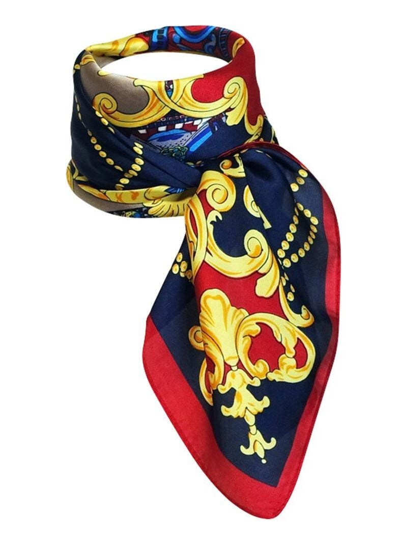 Foulard polysatin petites fleurs Bleu marine - Kiabi