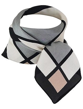 Foulard polysatin quadrillé