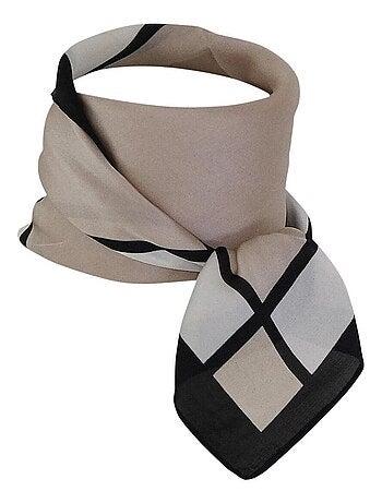 Foulard polysatin quadrillé