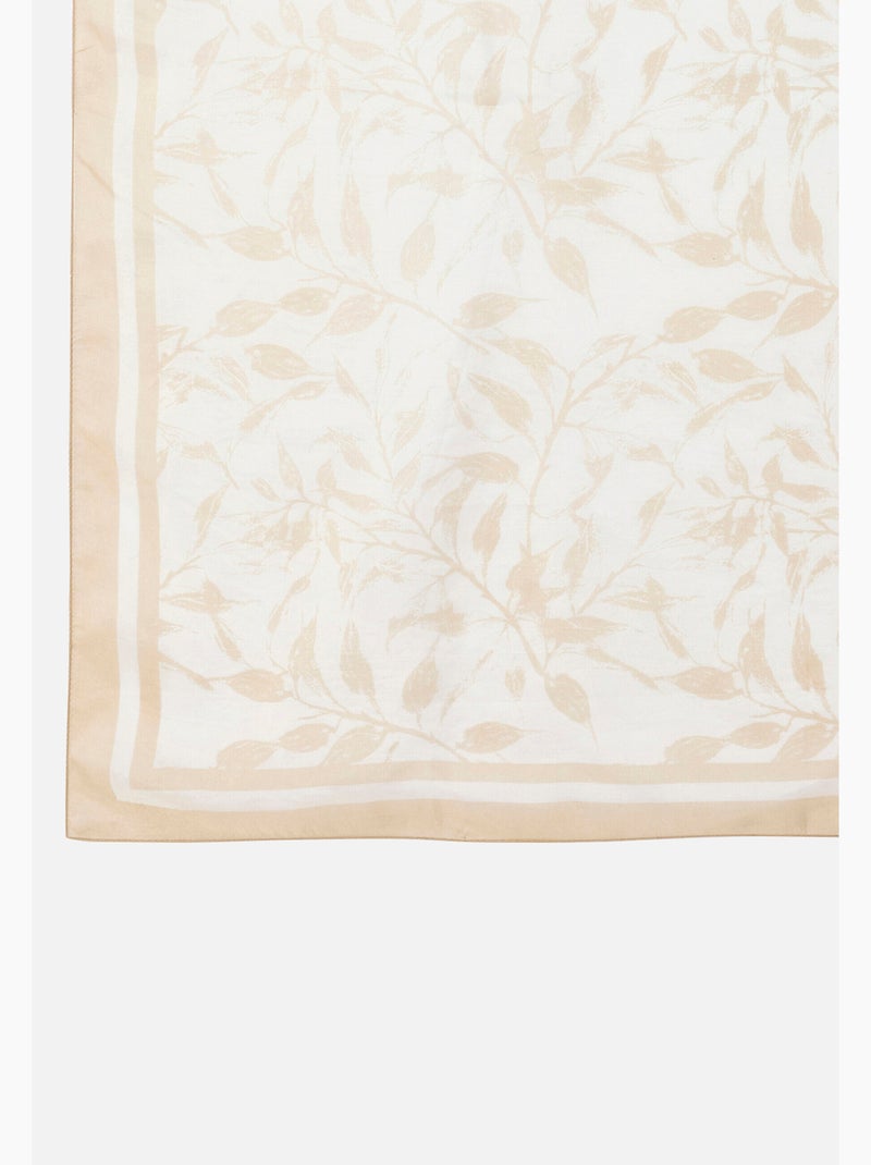 Foulard pure soie imprimé feuillage - Damart Marron - Kiabi
