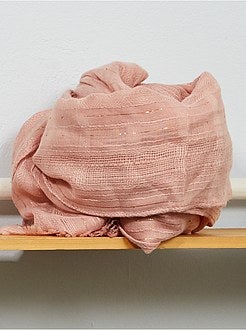 Foulard rectangulaire avec fils dorés - Kiabi