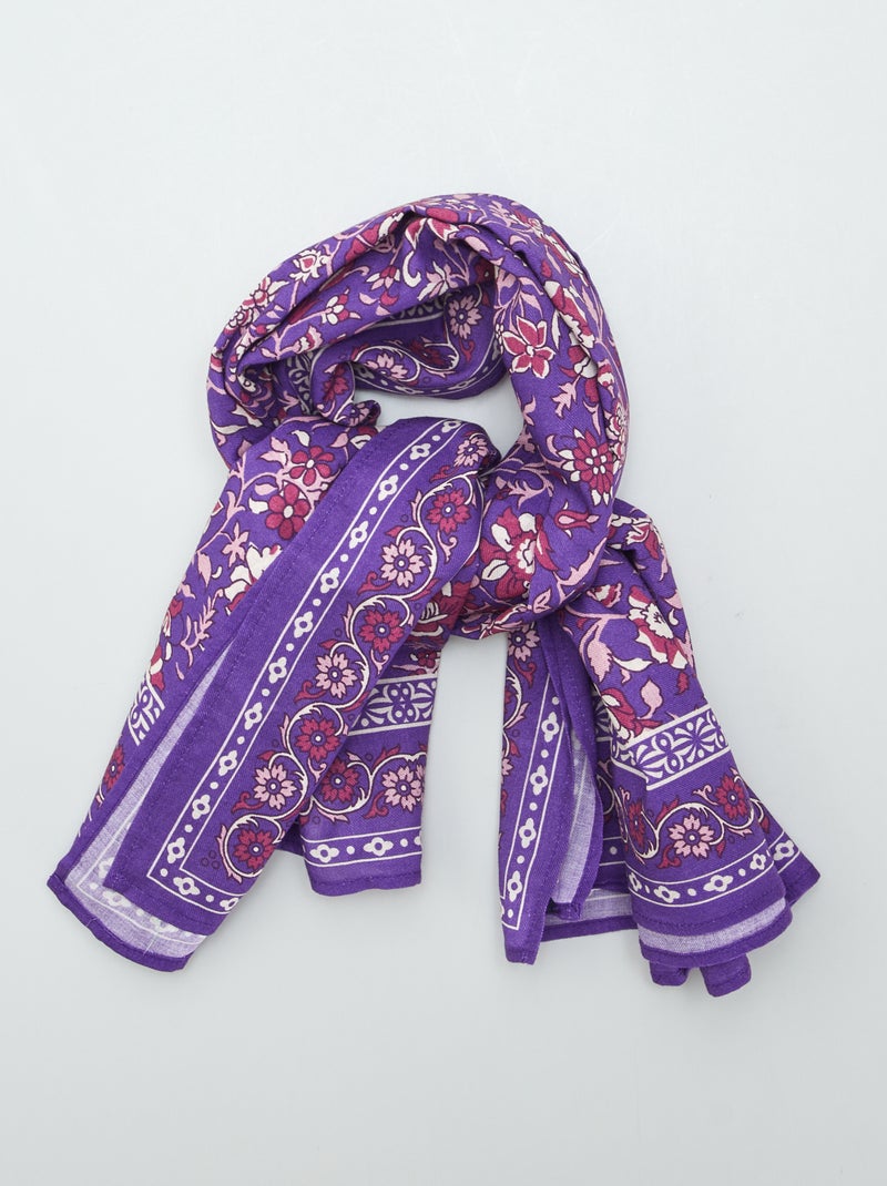 Foulard rectangulaire Violet - Kiabi