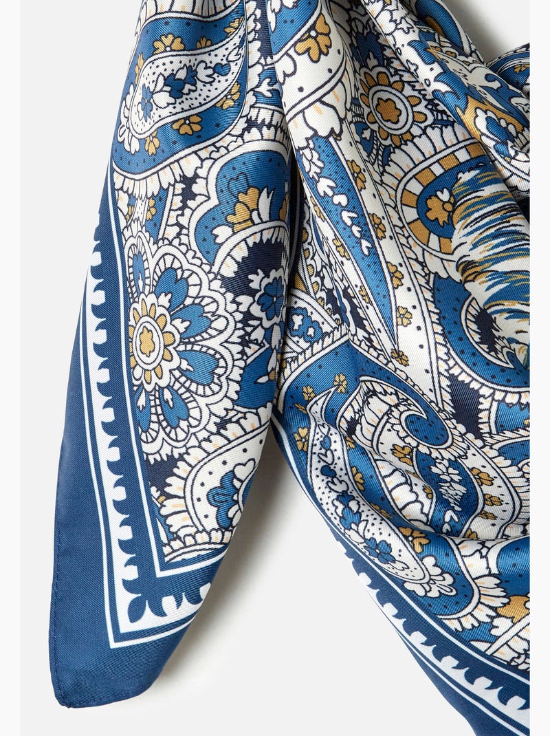 Foulard réversible imprimé cachemire - Damart Bleu - Kiabi