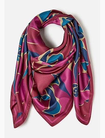 Foulard satiné imprimé fleuri - Damart