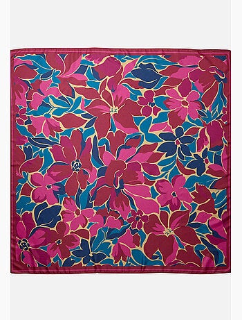Foulard satiné imprimé fleuri - Damart