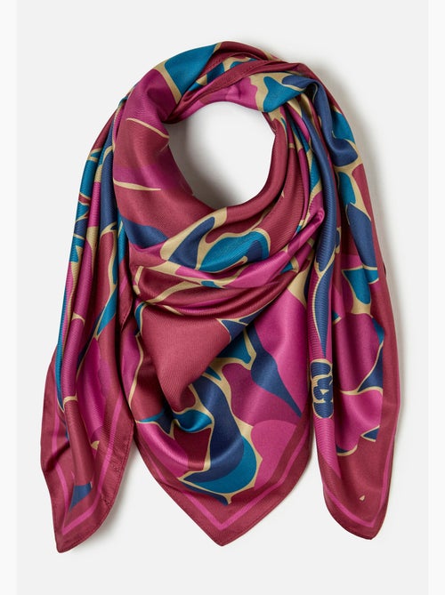 Foulard satiné imprimé fleuri - Damart - Kiabi