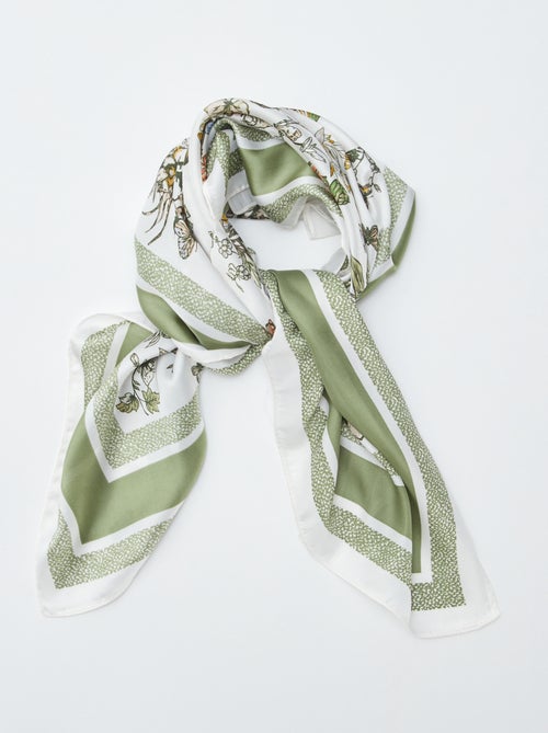 Foulard satiné imprimé 'fleuri' - Kiabi