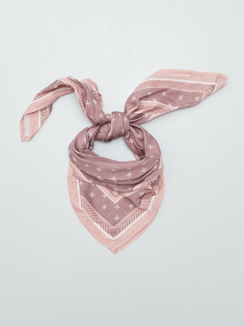 Foulard triangle imprimé Rose - Kiabi