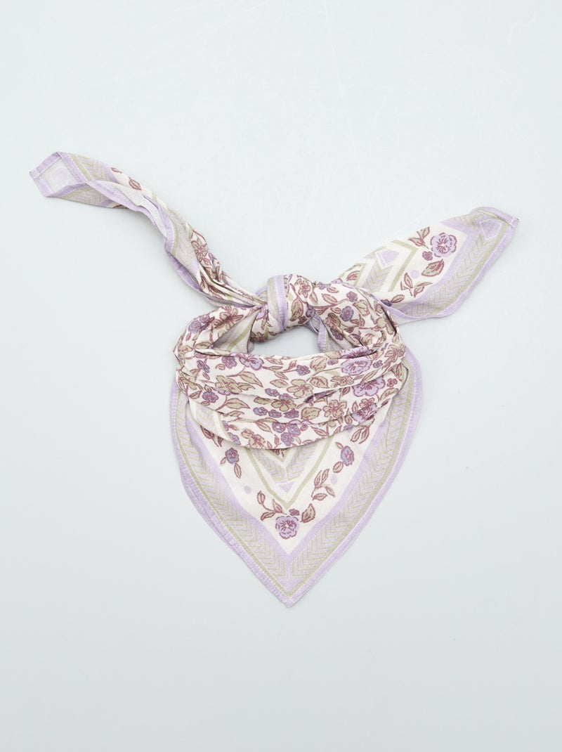 Foulard triangle imprimé Violet - Kiabi