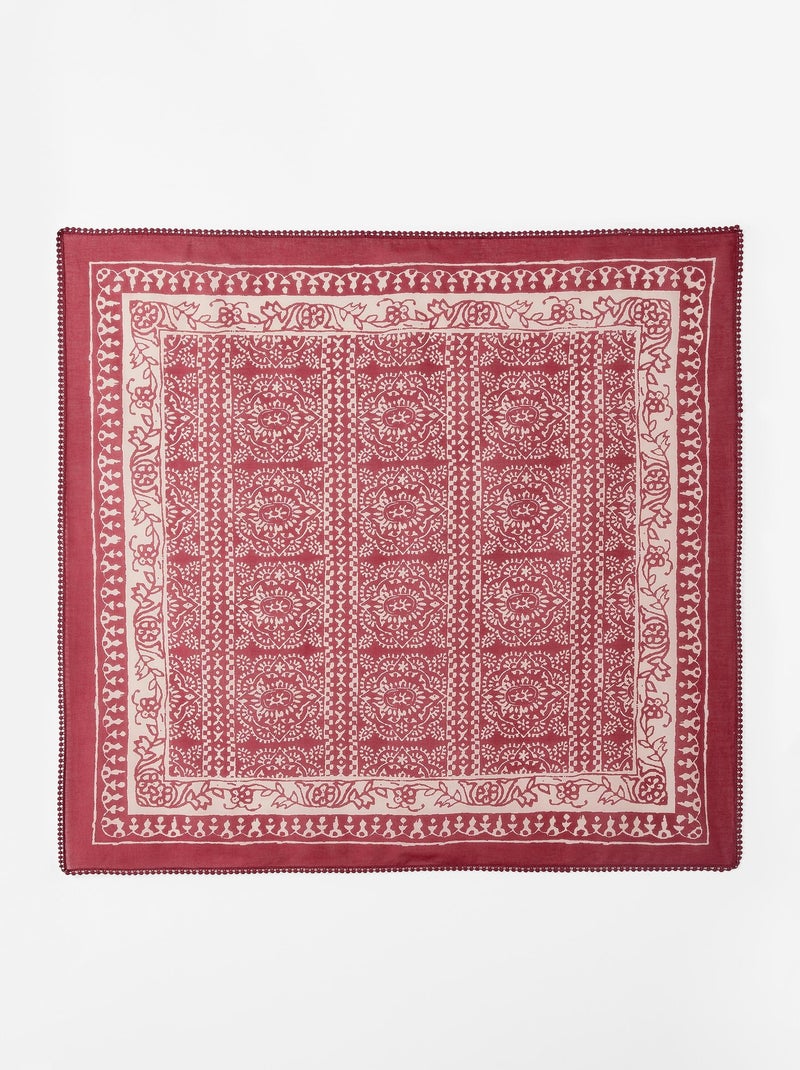 Foulard voile carré imprimé  - Damart Bordeaux - Kiabi