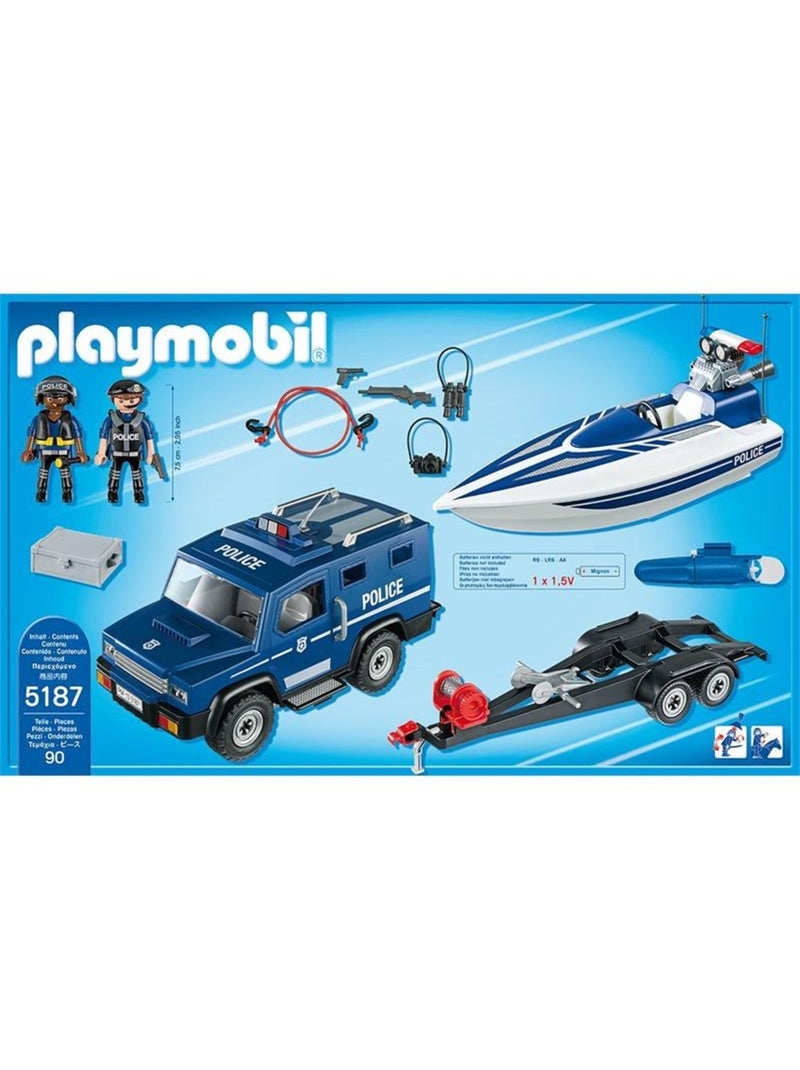 Fourgon et vedette de police - avec moteur submersible N/A - Kiabi