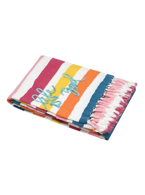 Fouta 90x180 cm – "Life is Good" - Kiabi Fouta 90x180 cm – "Life is Good" - Kiabi