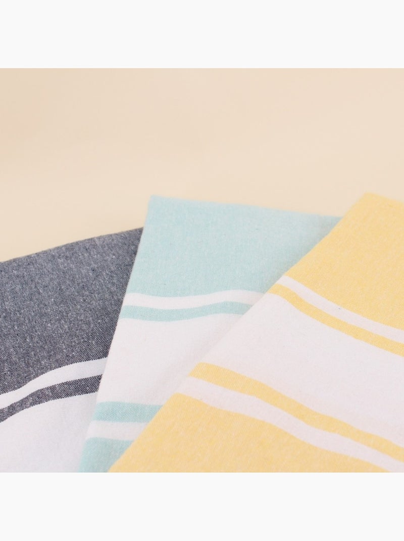 Fouta à franges 90x180cm Bleu - Kiabi